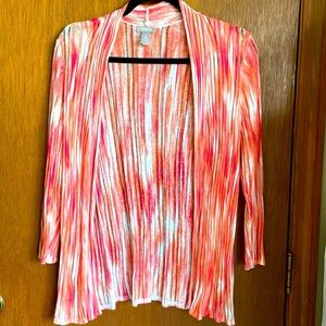 Chico size 2. Orange and white Shrug.